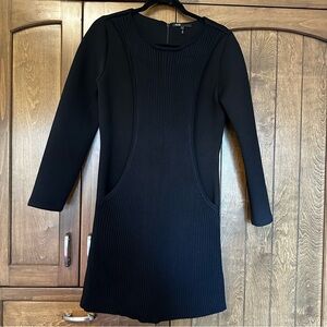 Maje Black Rosita Trapeze Dress Scuba